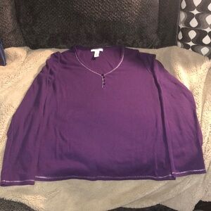 🎉4 for $20 Alfani Thermal Henley Pajama Top, Large